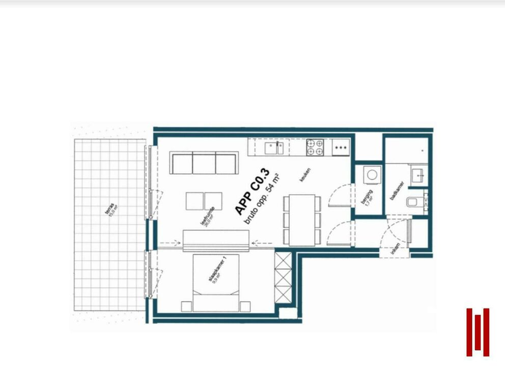 Gelijkvloerse verdieping te huur in Halle