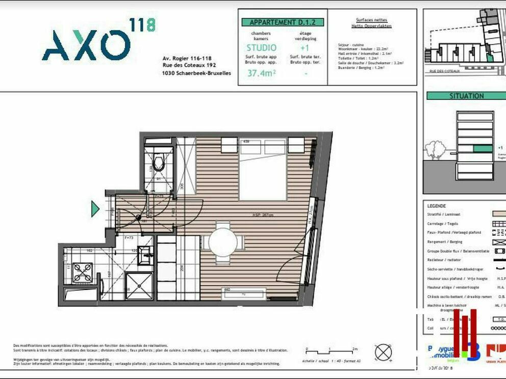 Studio te huur in Schaarbeek